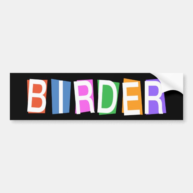 Retro-style Birder Bumper Sticker (Front)