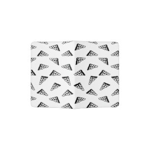 Retro Style Black & White Pizza Art Pattern Passport Holder