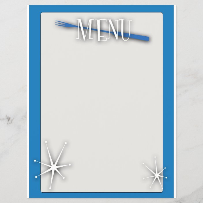 Retro style blank menu template | Zazzle.com