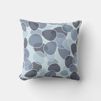Retro Style Blue & Grey Accent Throw Pillow