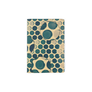 Retro style blue spots and circles passport holder