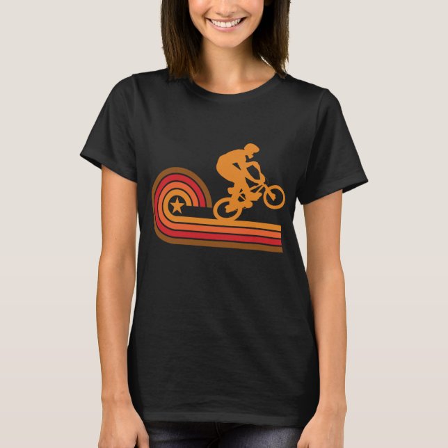 Retro Style BMX Bike Rider Vintage T-Shirt (Front)