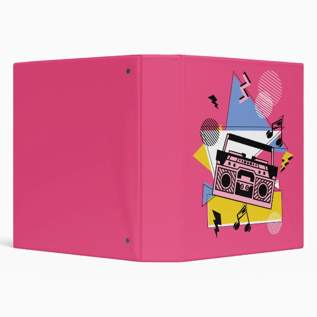 Retro style boombox design 3 ring binder (Background)