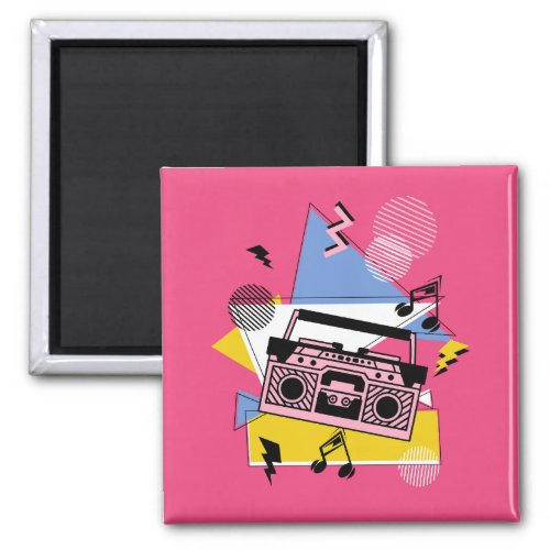 Retro style boombox design magnet