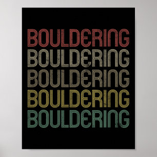 Retro Style Bouldering Mountains Vintage Hiking Ca Poster