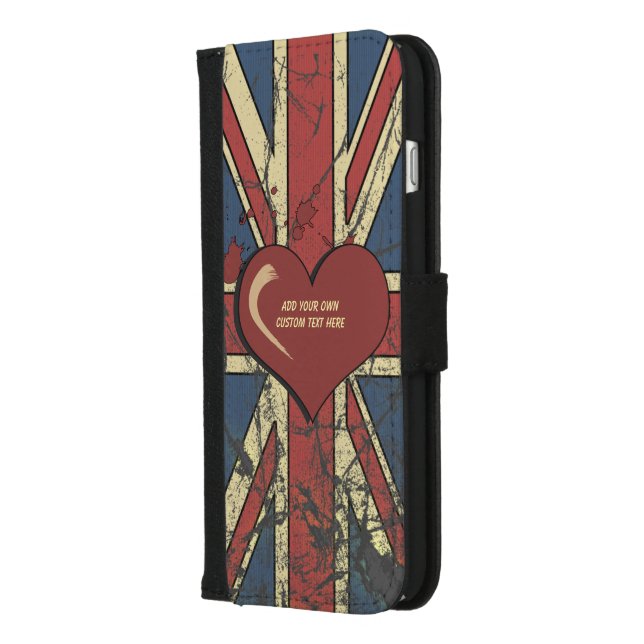 Retro Style British Flag iPhone Wallet Case (Left)