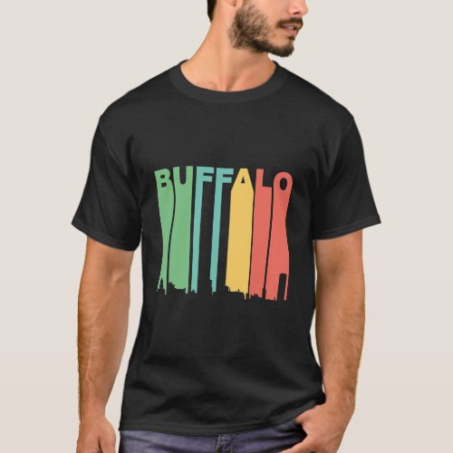 Retro Style Buffalo New York Skyline T_Shirt