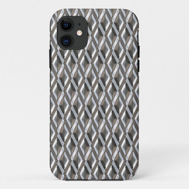 Retro Style Checkered Chrome Diamonds Print Case-Mate iPhone Case (Back)