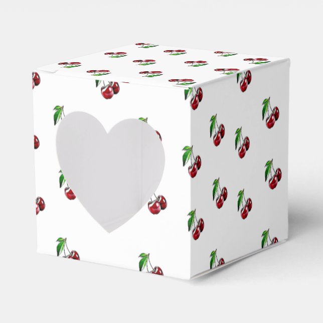 Retro Style Cherries Candy Heart Box (Front Side)