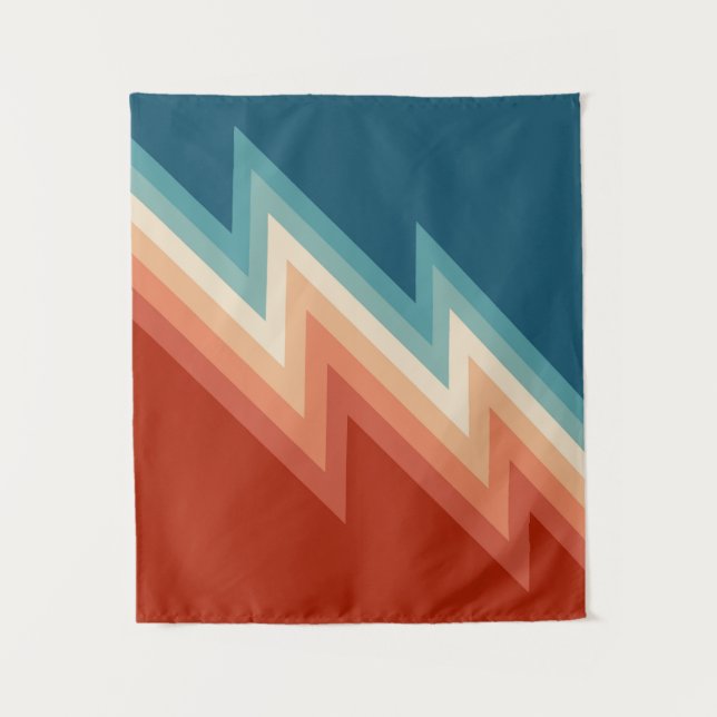 Retro style chevron pattern tapestry (Front)