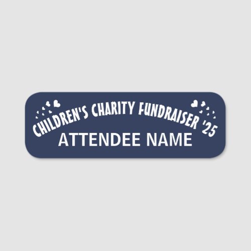 Retro_Style Childrens Charity Fundraiser  Name Tag