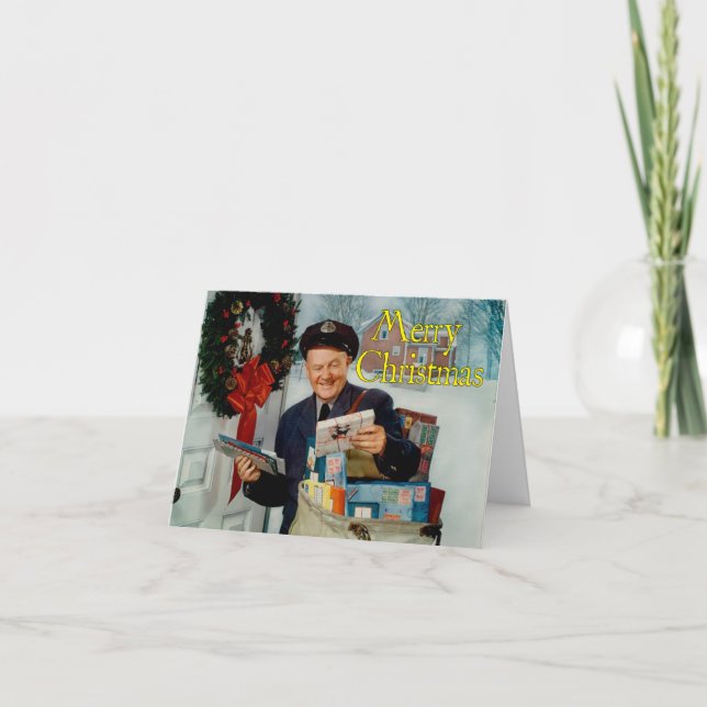 Retro-Style "Christmas Mail" Holiday Card (Front)