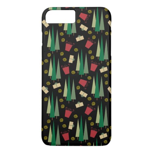 Retro Style Christmas Tree and Gifts Pattern iPhone 8 Plus7 Plus Case