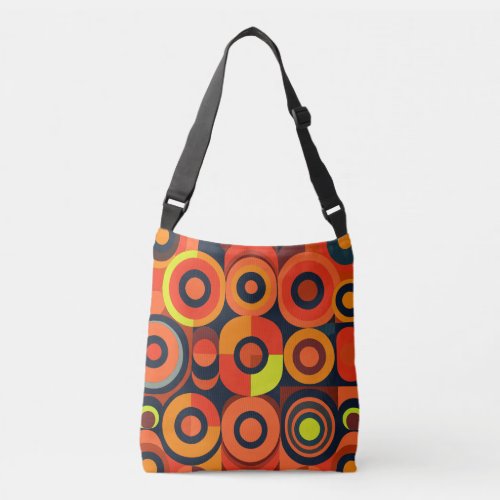 Retro Style Circles Shape Seamless Background Crossbody Bag