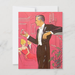 Retro Style Cocktail Party Bar Invitation Dinner