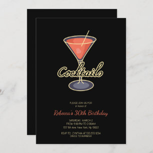Retro Style Cocktail Party Invitations
