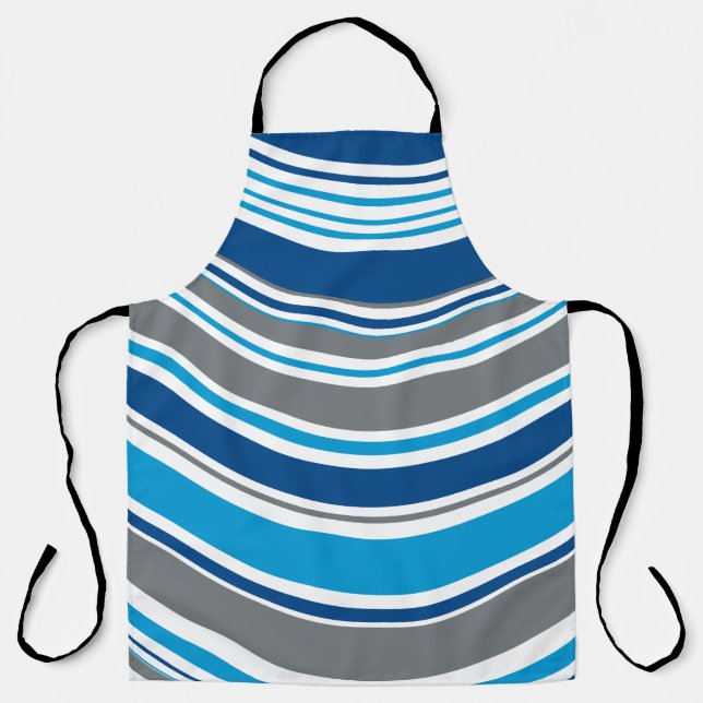 Retro style colors Waves  Apron (Front)