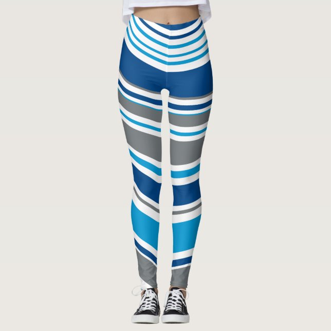 Retro style colors Waves  Leggings (Front)