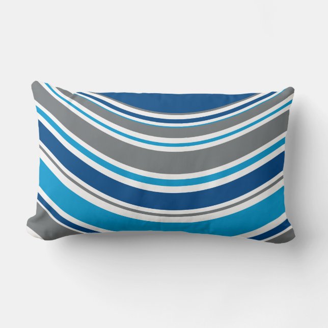 Retro style colors Waves  Lumbar Pillow (Front)