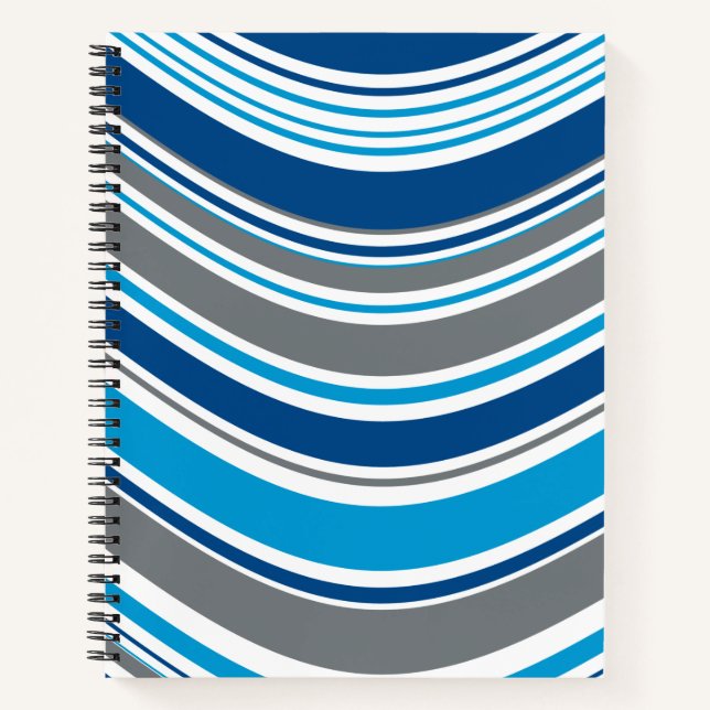 Retro style colors Waves  Notebook (Front)