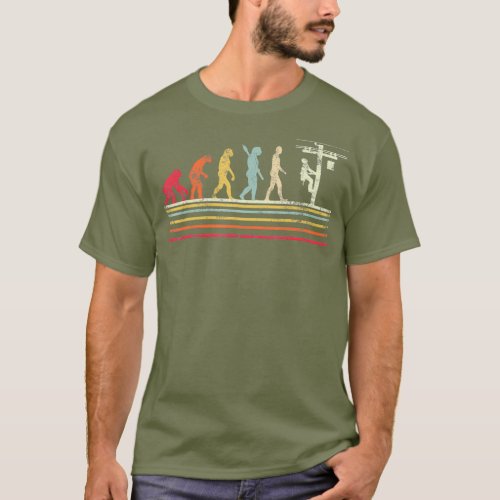 Retro style Cool Evolution Of Lineman T_Shirt