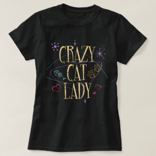 Retro Style Crazy Cat Lady Dark T-Shirt