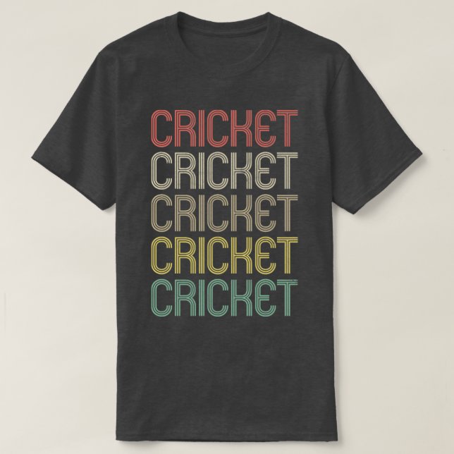 Retro Style Cricket Design  T-Shirt (Design Front)