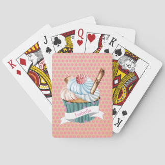Retro style cupcake and polka dot Spiral Notebook Poker Cards