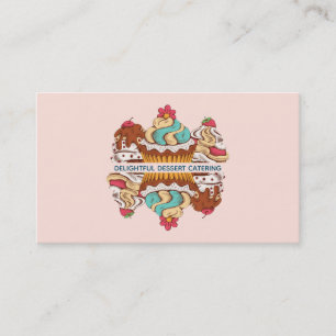 Retro Style Cupcakes Sweet Dessert Business Card