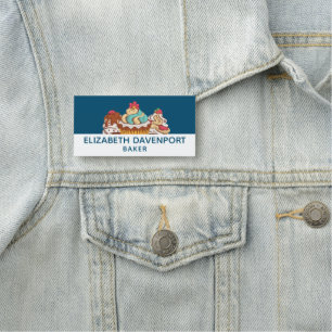 Retro Style Cupcakes Sweet Dessert Name Tag