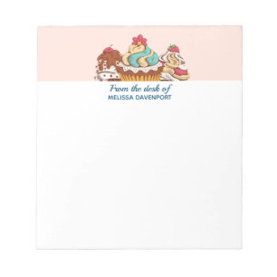 Retro Style Cupcakes Sweet Dessert Notepad