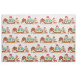 Retro Style Cupcakes Sweet Dessert Pattern Fabric