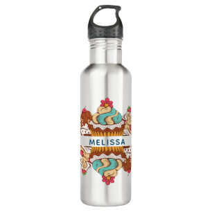 Retro Style Cupcakes Sweet Dessert Stainless Steel Water Bottle