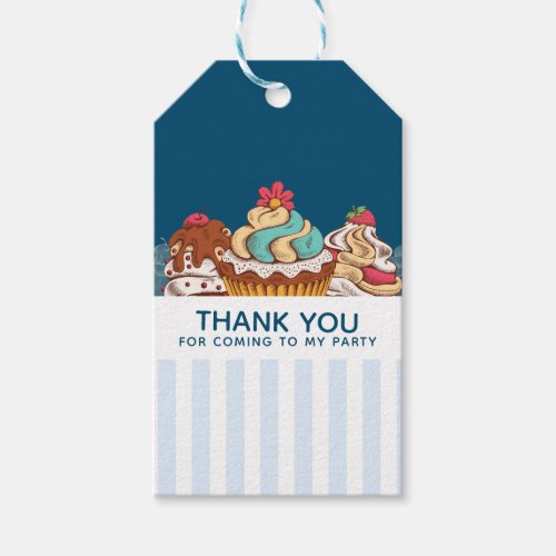 Retro Style Cupcakes Sweet Dessert Thank You Gift Tags