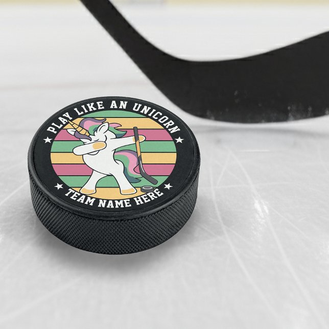 Retro Style Dabbing Unicorn Hockey Puck (Creator Uploaded)