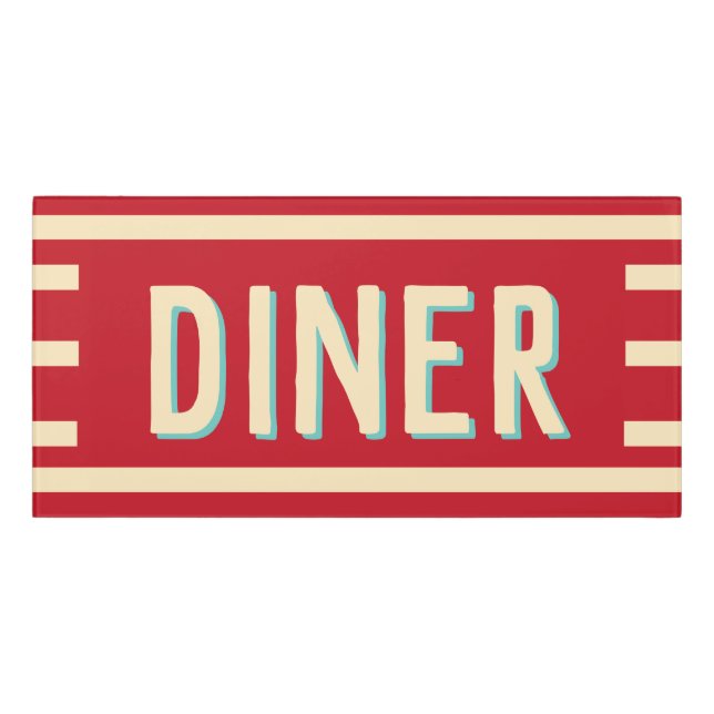 Retro Style "Diner" Sign (Classic Front)
