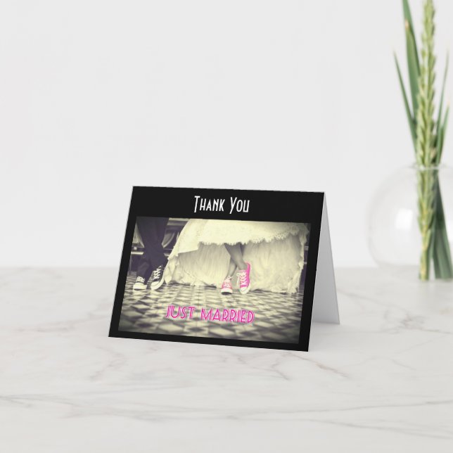 Retro Style Diner Wedding Couple Thank You (Front)