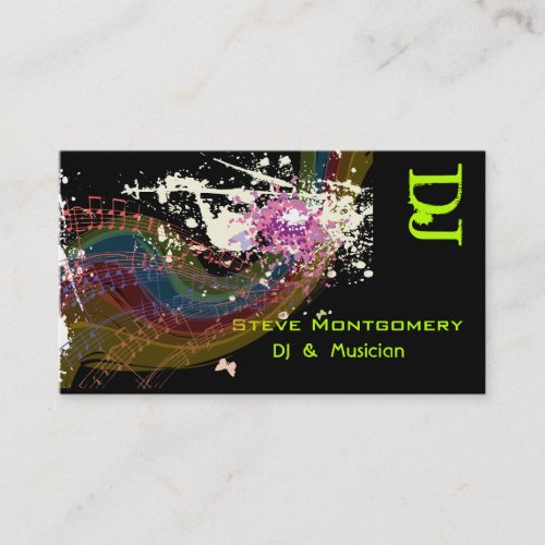Retro Style Dj and Musician Business Card