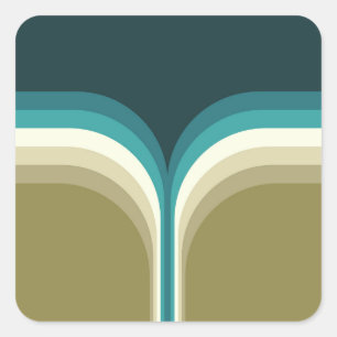 Retro style double arch decoration square sticker