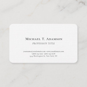 Retro Style Elegant Plain Simple Black & White Business Card