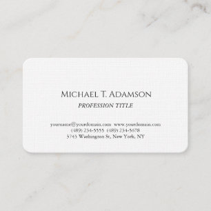 Retro Style Elegant Plain Simple Black & White Business Card
