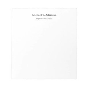 Retro Style Elegant Plain Simple Black & White Notepad
