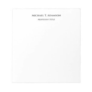 Retro Style Elegant Plain Simple Black & White Notepad