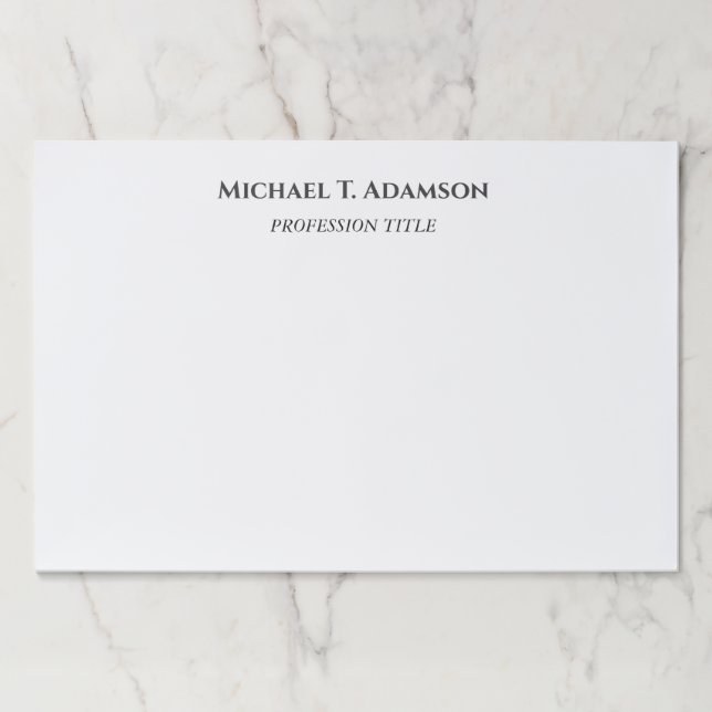Retro Style Elegant Plain Simple Black & White Paper Pad (Front)