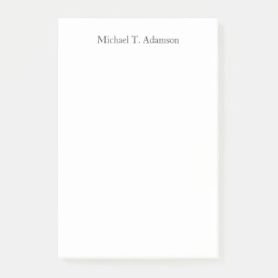 Retro Style Elegant Plain Simple Black & White Post-it Notes