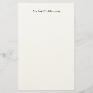 Retro Style Elegant Plain Simple Black & White Stationery