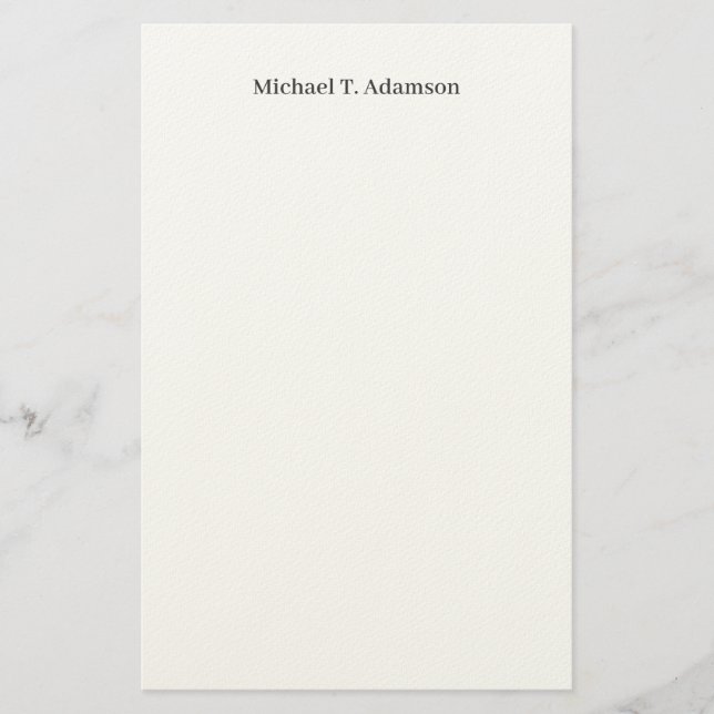 Retro Style Elegant Plain Simple Black & White Stationery (Front)