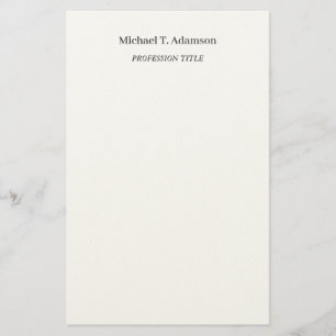 Retro Style Elegant Plain Simple Black & White Stationery