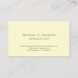 Retro Style Elegant Plain Simple Cream Color Tones Business Card