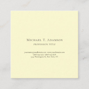 Retro Style Elegant Plain Simple Cream Color Tones Square Business Card